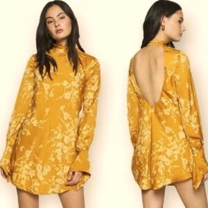 Free People Aries Mini Dress / Golden Combo Floral / Open Back / Small